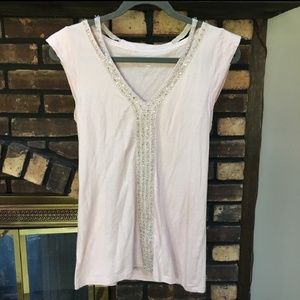 Ann Taylor LOFT Beaded Tee